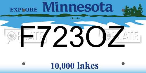 F723OZ Minnesota License Plate