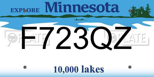F723QZ Minnesota License Plate