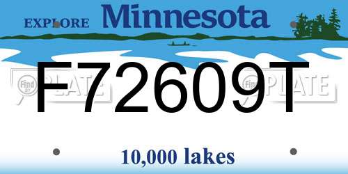 F72609T Minnesota License Plate