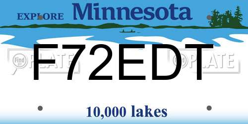 F72EDT Minnesota License Plate