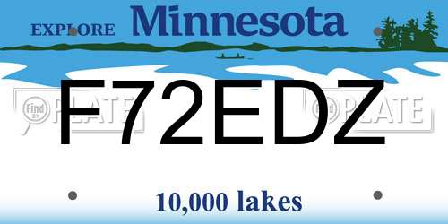 F72EDZ Minnesota License Plate