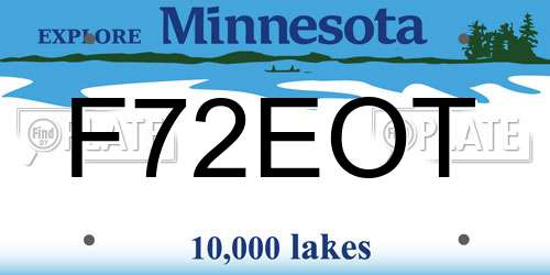 F72EOT Minnesota License Plate