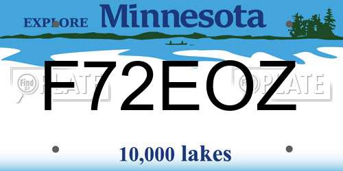 F72EOZ Minnesota License Plate