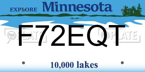 F72EQT Minnesota License Plate