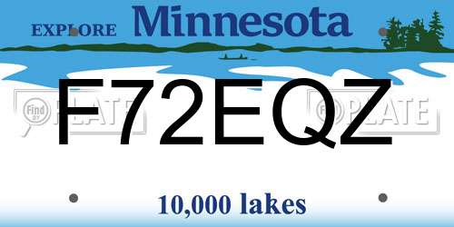 F72EQZ Minnesota License Plate