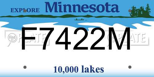 F7422M Minnesota License Plate