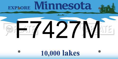 F7427M Minnesota License Plate