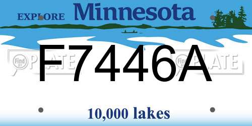 F7446A Minnesota License Plate