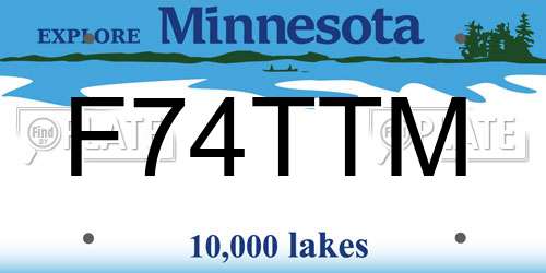F74TTM Minnesota License Plate