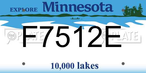 F7512E Minnesota License Plate
