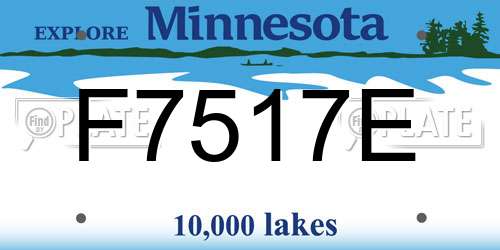 F7517E Minnesota License Plate