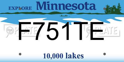 F751TE Minnesota License Plate