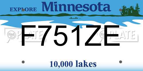 F751ZE Minnesota License Plate