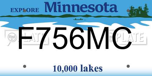 F756MC Minnesota License Plate