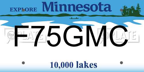 F75GMC Minnesota License Plate