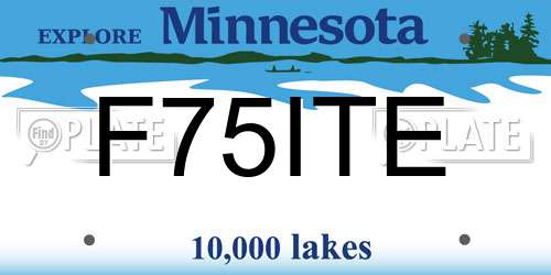 F75ITE Minnesota License Plate