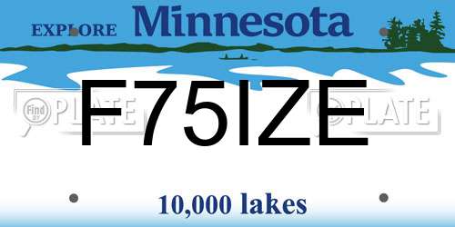 F75IZE Minnesota License Plate