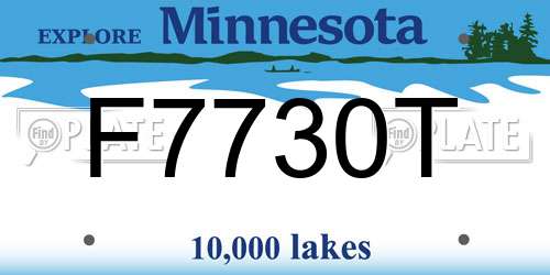 F7730T Minnesota License Plate