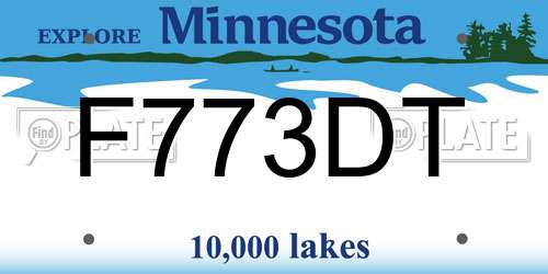 F773DT Minnesota License Plate