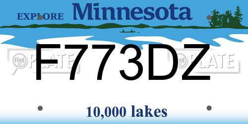 F773DZ Minnesota License Plate