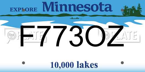 F773OZ Minnesota License Plate