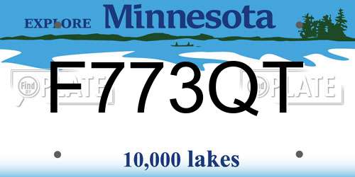 F773QT Minnesota License Plate