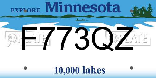 F773QZ Minnesota License Plate