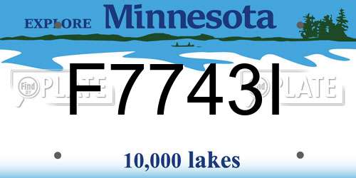 F7743I Minnesota License Plate