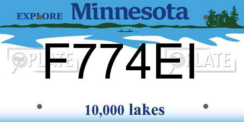 F774EI Minnesota License Plate