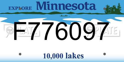 F776097 Minnesota License Plate