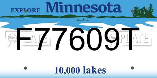 F77609T Minnesota License Plate