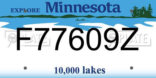 F77609Z Minnesota License Plate