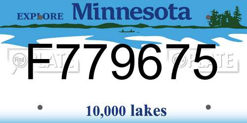 F779675 Minnesota License Plate