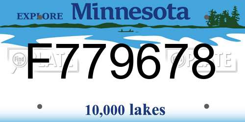 F779678 Minnesota License Plate