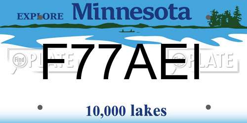 F77AEI Minnesota License Plate