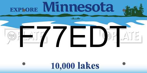F77EDT Minnesota License Plate