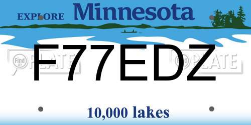 F77EDZ Minnesota License Plate