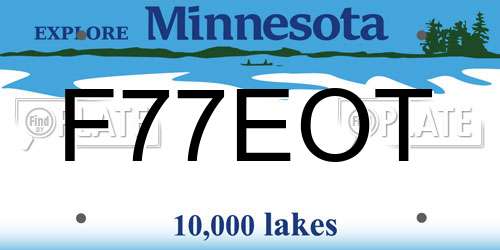 F77EOT Minnesota License Plate
