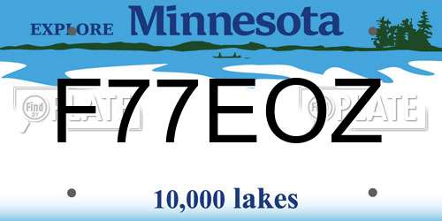 F77EOZ Minnesota License Plate