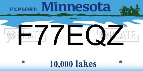F77EQZ Minnesota License Plate