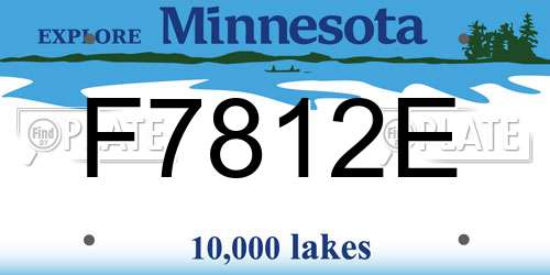 F7812E Minnesota License Plate