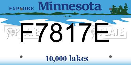 F7817E Minnesota License Plate