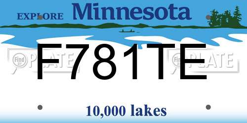 F781TE Minnesota License Plate