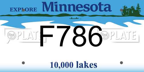 F786 Minnesota License Plate