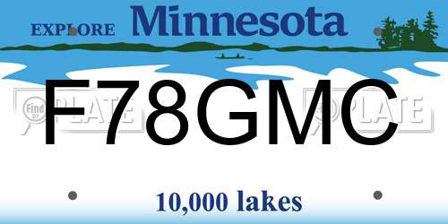 F78GMC Minnesota License Plate