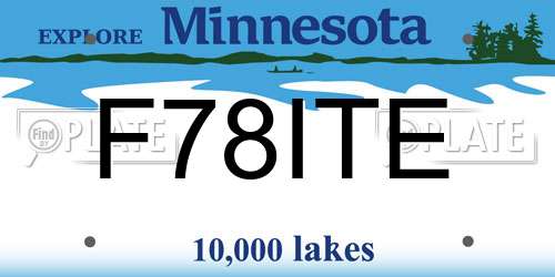 F78ITE Minnesota License Plate