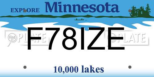 F78IZE Minnesota License Plate