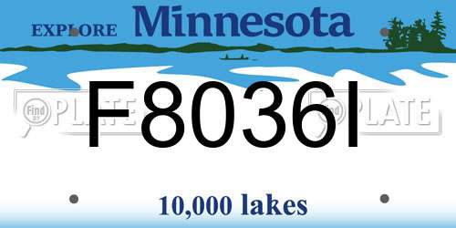 F8036I Minnesota License Plate