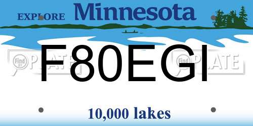 F80EGI Minnesota License Plate