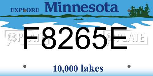 F8265E Minnesota License Plate